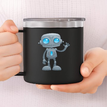 Discover Waving Robot 14oz Stainless Steel Tumblers