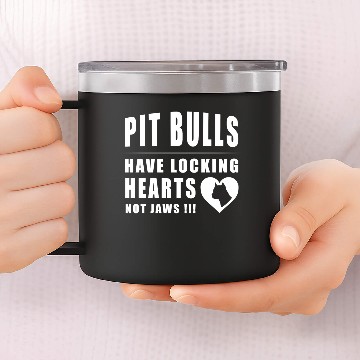 Discover Pit Bulls Have Locking Hearts Not Jaws 14oz Stainless Steel Tumblers