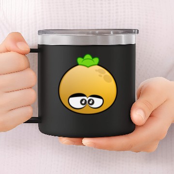 Discover Sad Orange Fruit Image 14oz Stainless Steel Tumblers