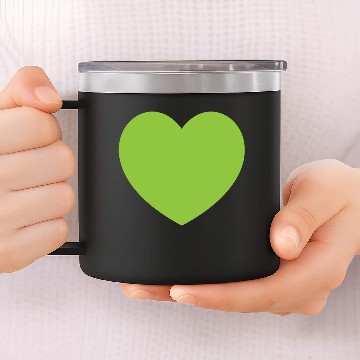 Discover Light Green Heart 14oz Stainless Steel Tumblers