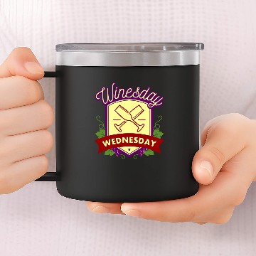 Discover Winesday Wednesday 14oz Stainless Steel Tumblers