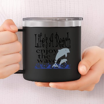 Discover Lifes A Beach 14oz Stainless Steel Tumblers