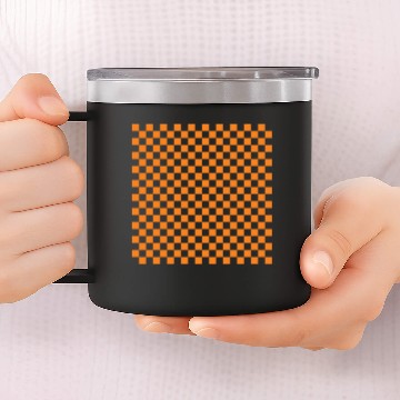 Discover Orange Checkerboard 14oz Stainless Steel Tumblers