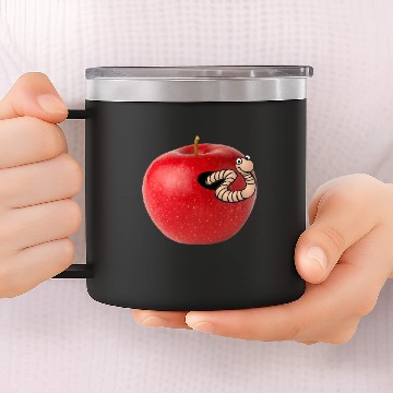 Discover worm apple 14oz Stainless Steel Tumblers