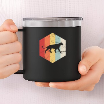 Discover Retro 70s Mountain Lion 14oz Stainless Steel Tumblers