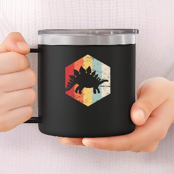 Discover Retro 70s Stegosaurus 14oz Stainless Steel Tumblers