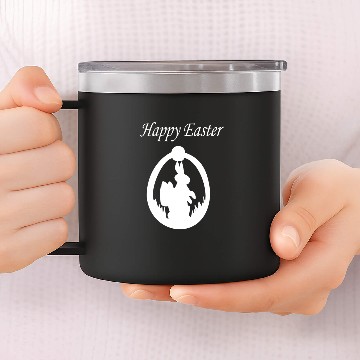Discover Happy Easter white 14oz Stainless Steel Tumblers