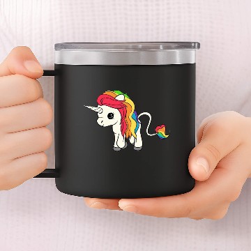 Discover Rainbow Unicorn 14oz Stainless Steel Tumblers