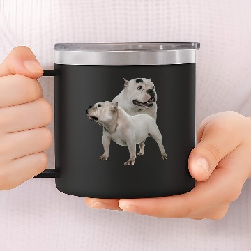 Discover White American Bully 14oz Stainless Steel Tumblers