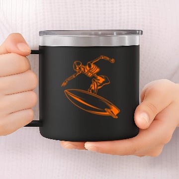Discover Surfing Skeleton 4a 14oz Stainless Steel Tumblers