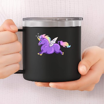 Discover Lavender Unicorn 14oz Stainless Steel Tumblers