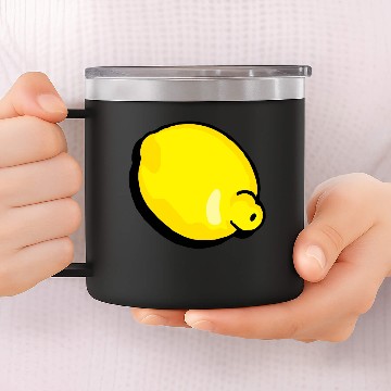 Discover lemon comic vector citrus fruit 14oz Stainless Steel Tumblers