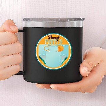 Discover poopy pants diaper safety pin gift idea 14oz Stainless Steel Tumblers
