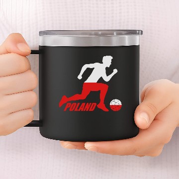 Discover poland poland text striker race goal shooting text 14oz Stainless Steel Tumblers