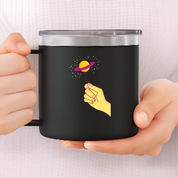 Discover Saturn Lollipop Balloon 14oz Stainless Steel Tumblers