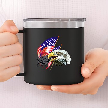 Discover Eagle American,Bald Eagle,USA Eagle,Bird 14oz Stainless Steel Tumblers