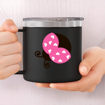 Discover Love ladybug heart insect wildlife vector image 14oz Stainless Steel Tumblers