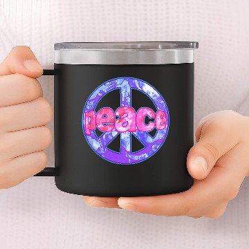 Discover wordtease batik peace peacesign 14oz Stainless Steel Tumblers