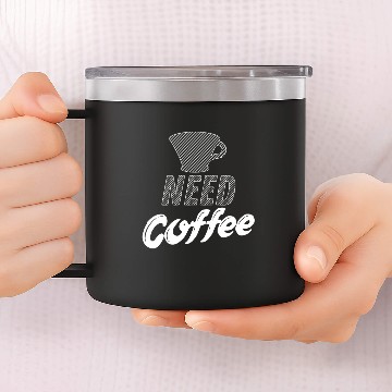 Discover Need Coffee - Dad & Son Funny Matching 14oz Stainless Steel Tumblers