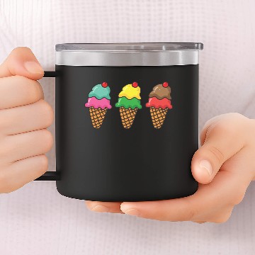 Discover Ice Cream Cones 14oz Stainless Steel Tumblers