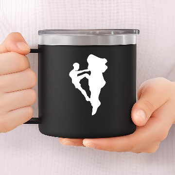 Discover Rock Climbing Climber Mountains 14oz Stainless Steel Tumblers