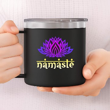 Discover Namaste Lotus 14oz Stainless Steel Tumblers