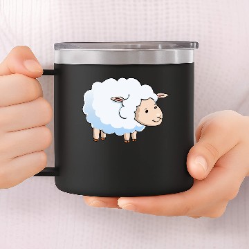 Discover lamb comic draw 14oz Stainless Steel Tumblers
