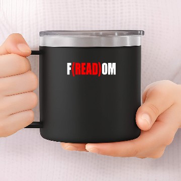 Discover F(READ)OM LITERATURE READ | Literary Library 14oz Stainless Steel Tumblers