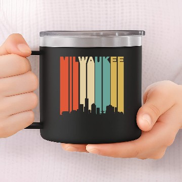 Discover City - retro 1970's milwaukee wisconsin downtown 14oz Stainless Steel Tumblers