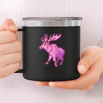 Discover Moose Happy 14oz Stainless Steel Tumblers