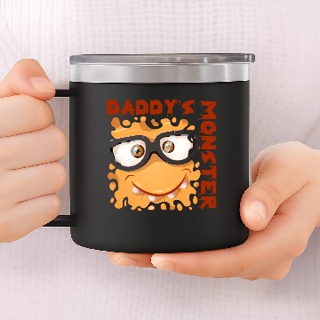 Discover Daddy's Monster - Orange 14oz Stainless Steel Tumblers