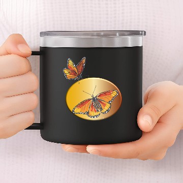 Discover Butterfly Monarch 14oz Stainless Steel Tumblers