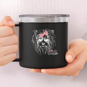 Discover Yorkie Love 14oz Stainless Steel Tumblers