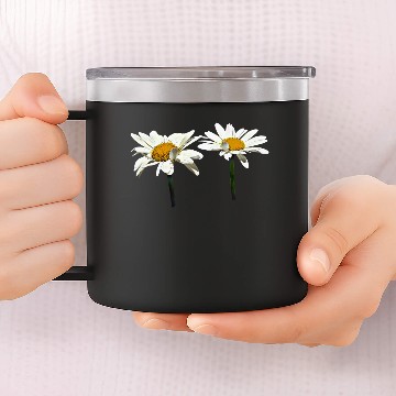 Discover Two White Daisies Waving 14oz Stainless Steel Tumblers