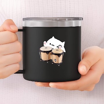 Discover bongo cat meme 14oz Stainless Steel Tumblers