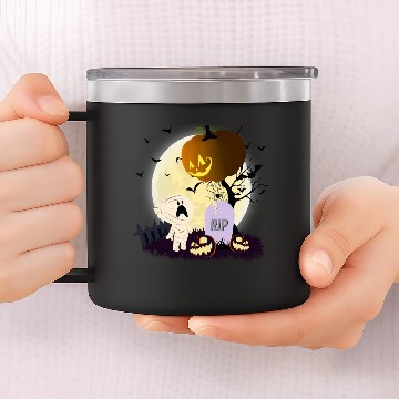 Discover Scared Ghost in Graveyard 14oz Stainless Steel Tumblers