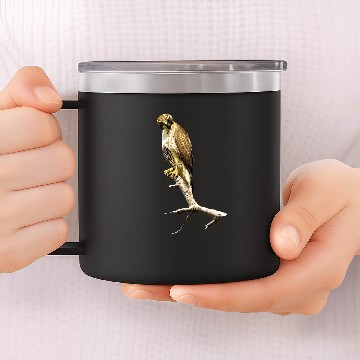 Discover Red Tailed Hawk Perch 14oz Stainless Steel Tumblers