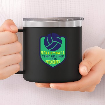 Discover Volleyball it's my Philosophy 14oz Stainless Steel Tumblers