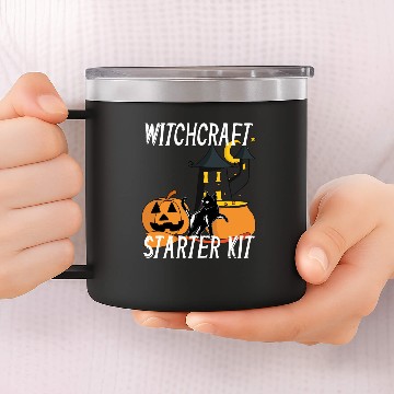 Discover Witchcraft Starter Kit Cat Witch Funny design For 14oz Stainless Steel Tumblers