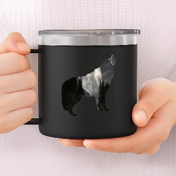 Discover Wolf Moon 14oz Stainless Steel Tumblers