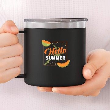 Discover Hello Summer Gift Melon Refreshing Hot 14oz Stainless Steel Tumblers