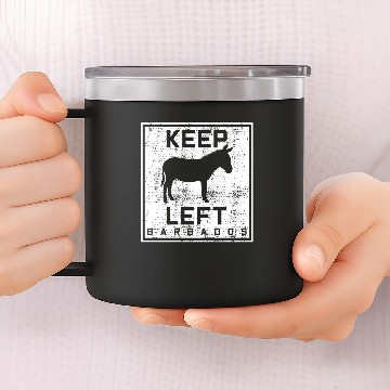 Discover Barbados donkey street sign 14oz Stainless Steel Tumblers