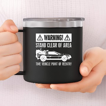 Discover delorean car 14oz Stainless Steel Tumblers