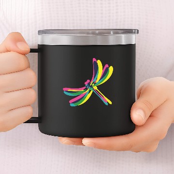 Discover Dragonfly Colorful 14oz Stainless Steel Tumblers