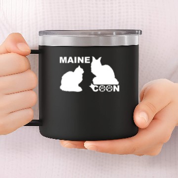 Discover Maine Coon cat kitty 14oz Stainless Steel Tumblers