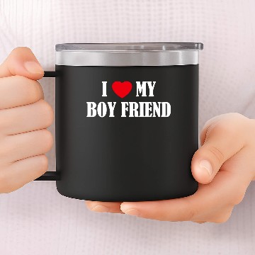 Discover I LOVE MY BOY FRIEND 14oz Stainless Steel Tumblers