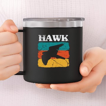Discover Hawk Beak Rodent Feather 14oz Stainless Steel Tumblers