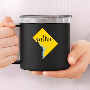 Discover Vector Map of Washington DC: native & capitol dome 14oz Stainless Steel Tumblers