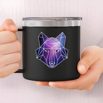 Discover Geometric Wolf | Low Poly Galaxy Wolf Pack 14oz Stainless Steel Tumblers