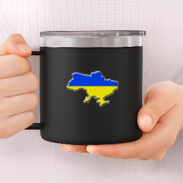 Discover Ukraine Flag Map 14oz Stainless Steel Tumblers
